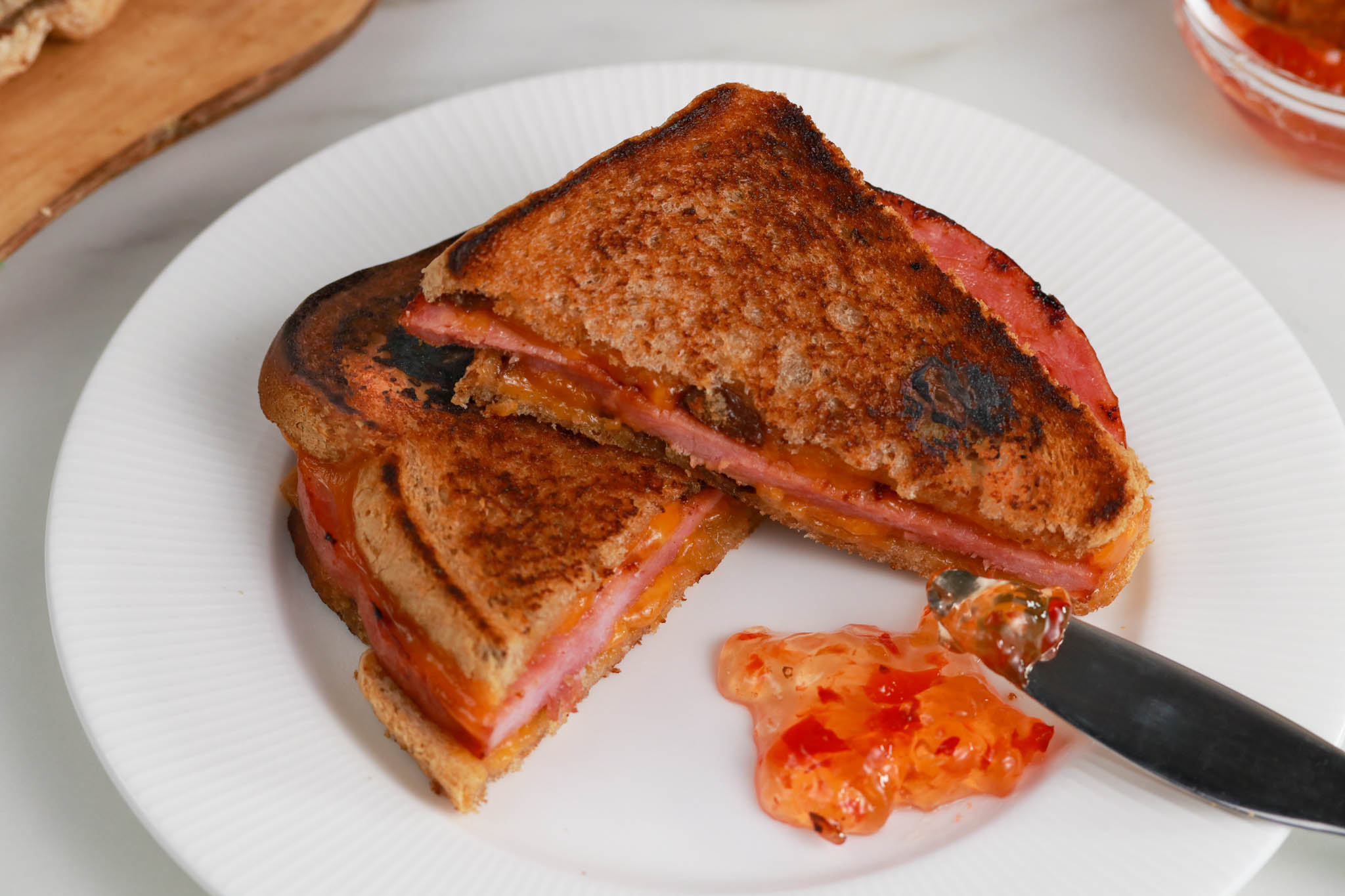 GlutenFree Cinnamon Raisin Ham Grilled Cheese Sandwich
